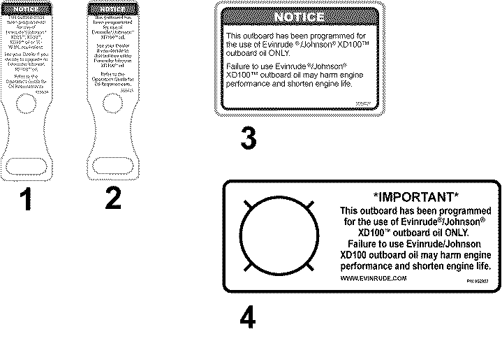   EVINRUDE E130DSLINA  - l Tags & Labels - l Tags & 