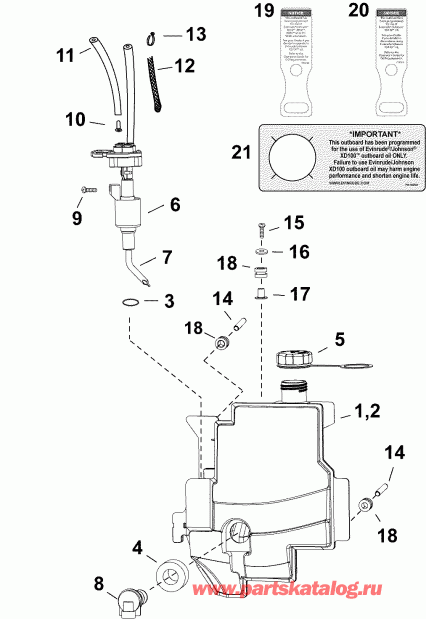 ��������� �������� ����� EVINRUDE E15HPSXINC  - l Tank & ����� / l Tank & Pump