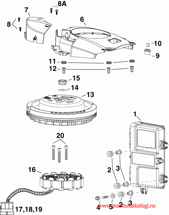  EVINRUDE E40DSLINM  - m, Stator, Flywheel - m, , 