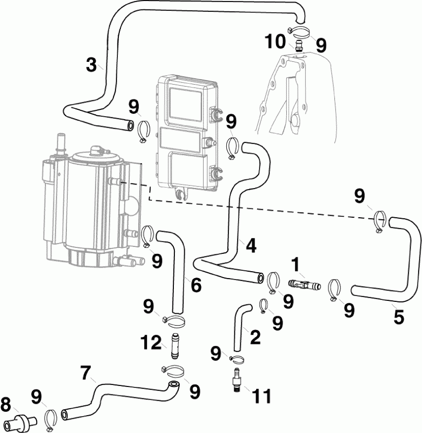 EVINRUDE E60DPLINC  - oling s / oling Hoses
