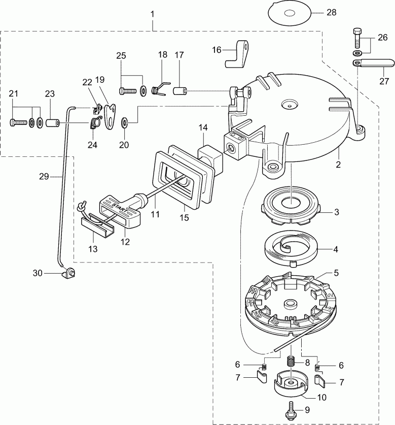    EVINRUDE B6R4AAA  - recoil Starter -  