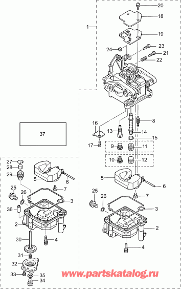 ��������� ����� EVINRUDE E10R4AAB  - ���������� � ����� - carburetor Assembly