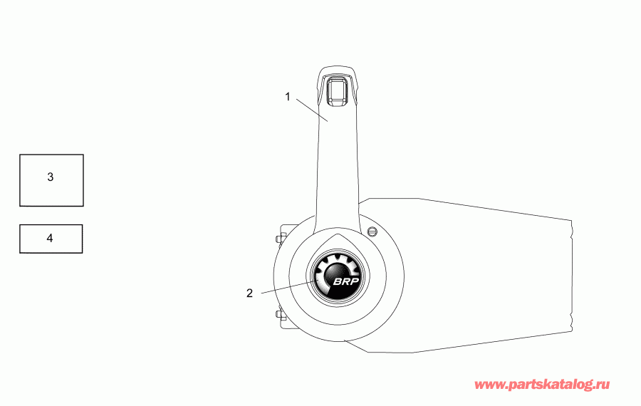    EVINRUDE E10RL4AAB  - concealed Side Mount Control / concealed   