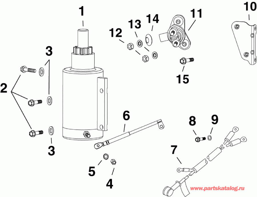  Evinrude E30DTELAAB  - electric Starter & Solenoid -  & Solenoid
