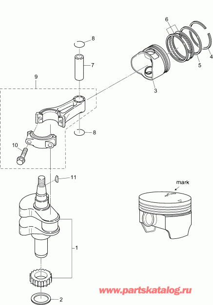   Evinrude E6RX4AAA  -  &  / crankshaft & Piston