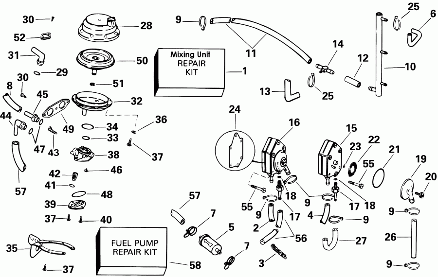    EVINRUDE BE35ARSIB rope start, tiller, 15 in shaf  - el System - el System