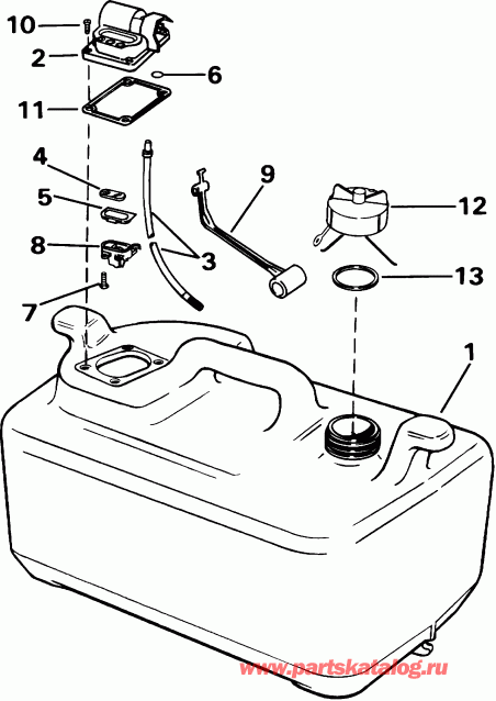   Evinrude E15WRSIR commercial, rope start, tiller,  - 6  () / 6 Gallon (optional)
