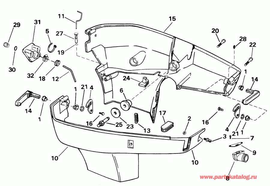 �������� ��������� ����� EVINRUDE E225FCZSIF FFI, elec start, TNT, 30 in s  - wer Engine Cover - wer ������ ��������� (�����)