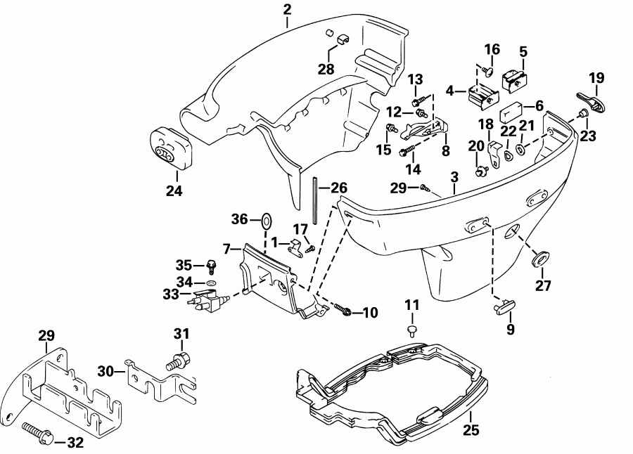   EVINRUDE E25TE4SIC 4-Stroke, Elec. Start, Tiller,  - wer   () / wer Engine Cover