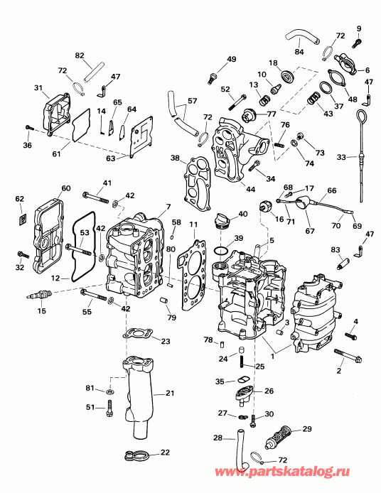 �������� ��������� ����� ������� E8RL4SIE 4-stroke, rope start, tiller, 2  - linder Head & �������� / linder Head & Crankshaft