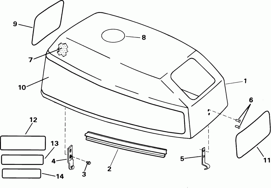 ��������� ����� EVINRUDE SE15BASIR rope start, tiller, 15 in shaf  - gine Cover / gine ������