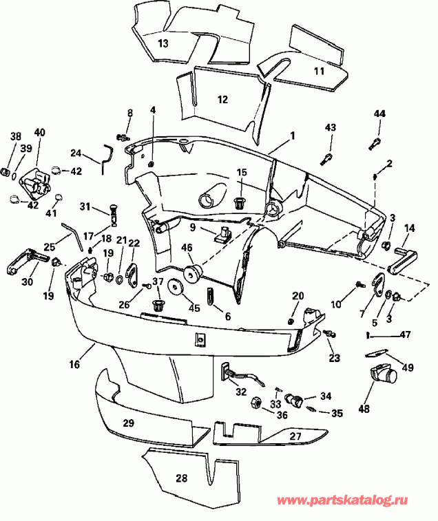 �������� ����� Evinrude E250FPZSRM  - wer ������ ��������� (�����) / wer Engine Cover