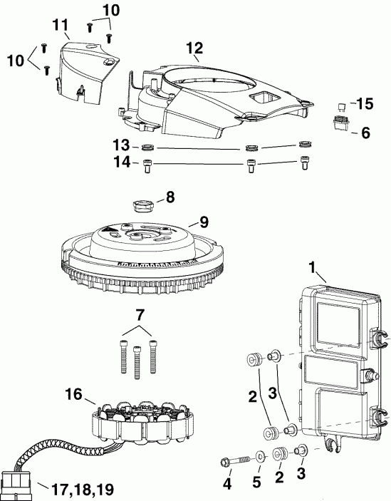  EVINRUDE E90DPLSRC  - m, ,  / m, Stator, Flywheel