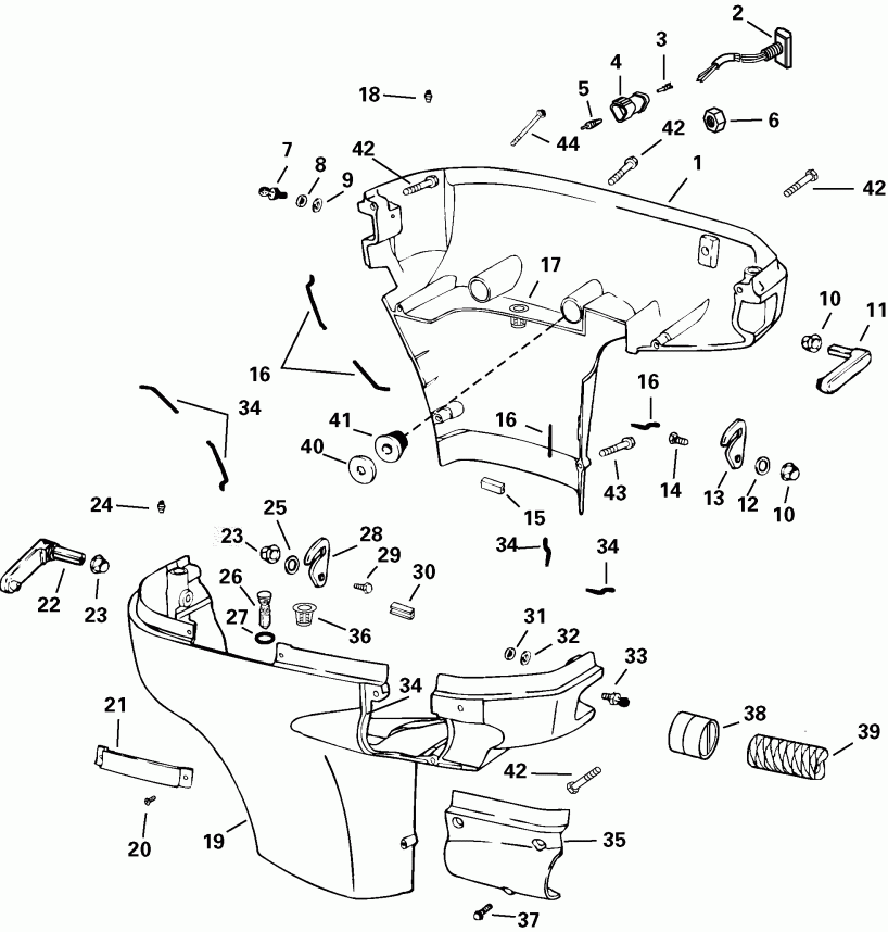 ��������� ��������� Evinrude E115FPLSOD  - wer ������ ��������� (�����) - wer Engine Cover