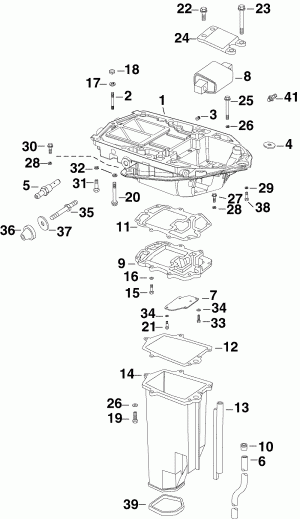 ��������� ��������� Evinrude E225DPLSOC  - haust ������ Inner
