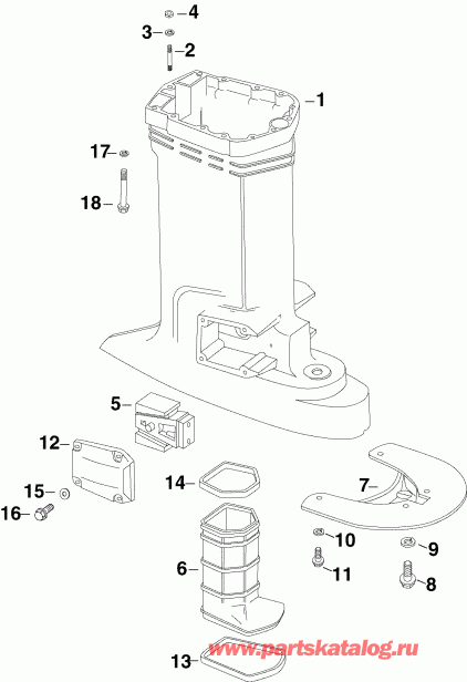  Evinrude E225DPXSOC  - haust  Outer / haust Housing Outer