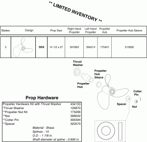 Stainless Steel Srx  s & Hardware V6 & V8  (2 Stroke) (Stainless Steel Srx Propellers & Hardware V6 & V8 Gearcase (2 Stroke))
