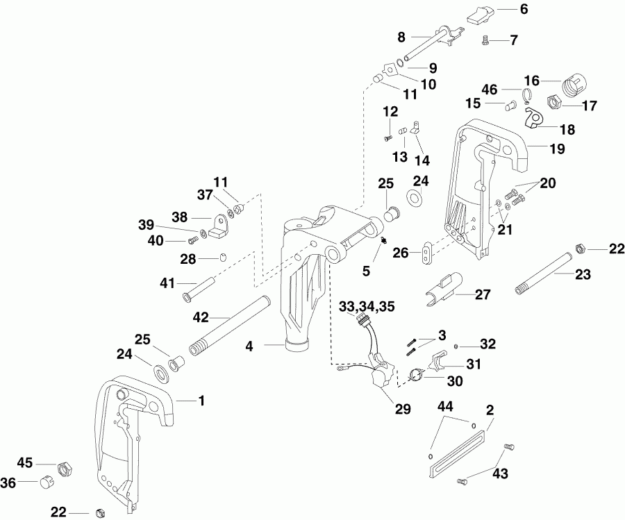   Evinrude E40DPLSOR  - ivel Bracket (dp Model) - ivel  (dp Model)