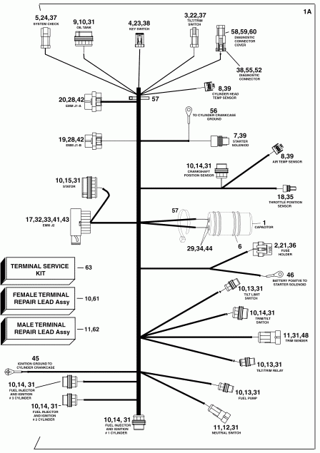    Evinrude E75DPLSOR  - gine Electrical Harness