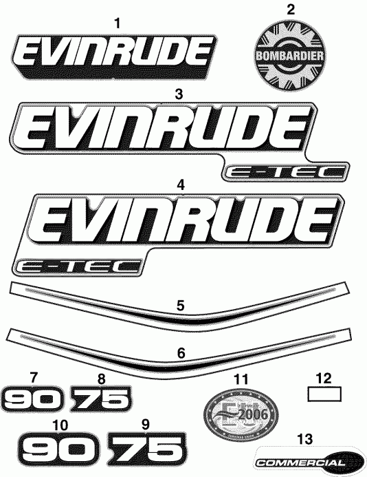    Evinrude E90WDPLSOS  - cals  Models - cals Blue Models