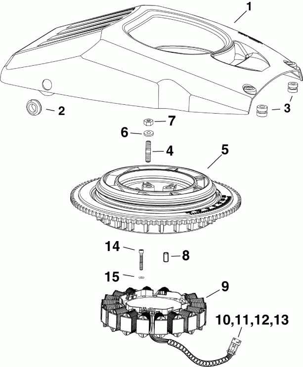 ����� Evinrude E150DCXSUF  - ywheel & ������ - ywheel & Stator