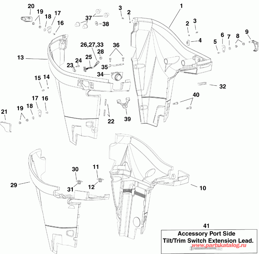  EVINRUDE E250DCXSUG  - wer ������ ��������� (�����) - wer Engine Cover