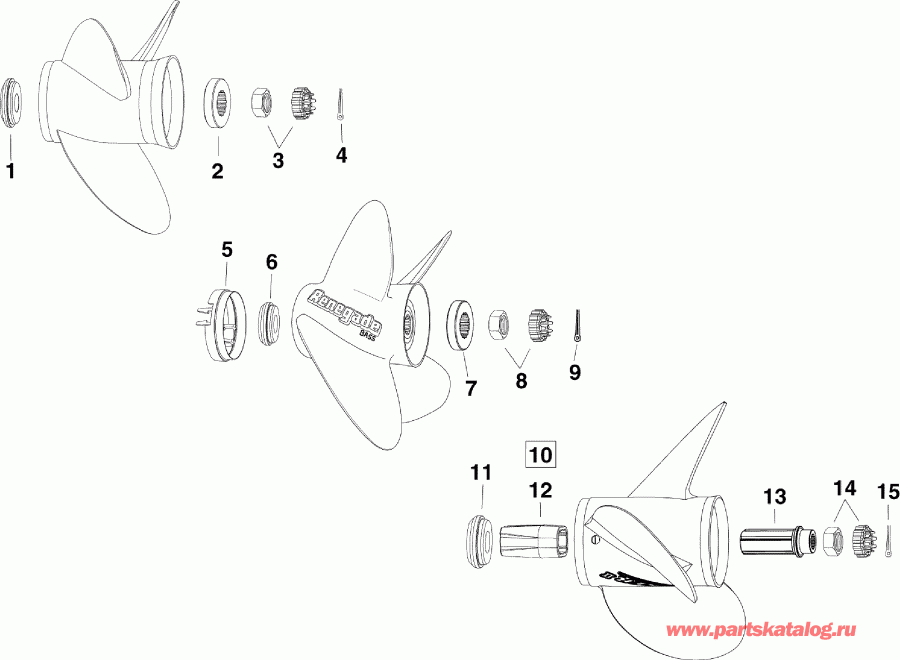   Evinrude E250DCXSUG  - opeller Hardware