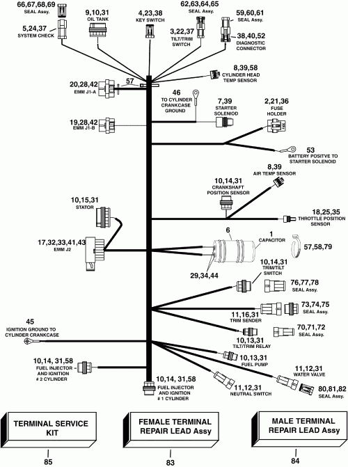  EVINRUDE E40DPLSUM  - gine  -   / gine Electrical Harness