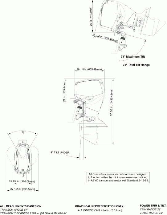   EVINRUDE E75DPLSUM  - ofile Drawing / ofile Drawing