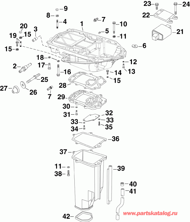 ��������� EVINRUDE E225DHLSCM  - haust Housing Inner