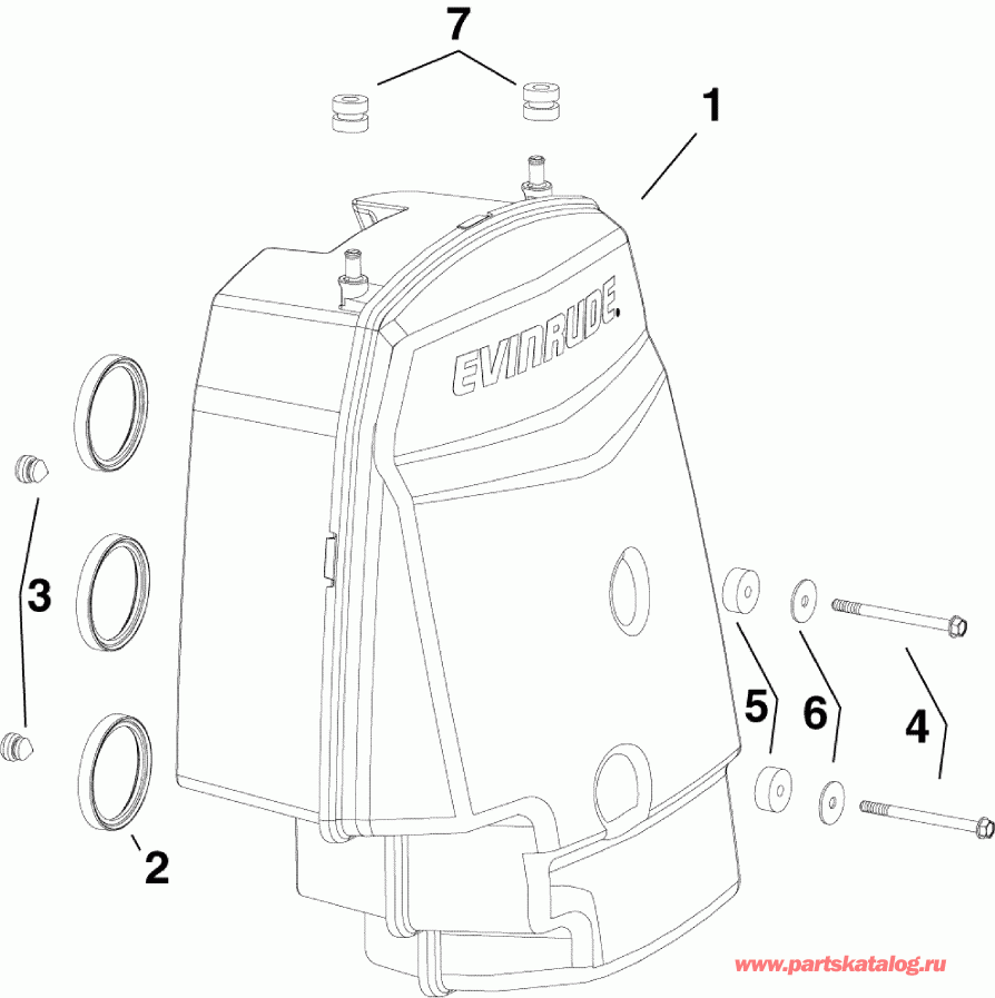  EVINRUDE E225HSLSCF  - r Silencer / r 