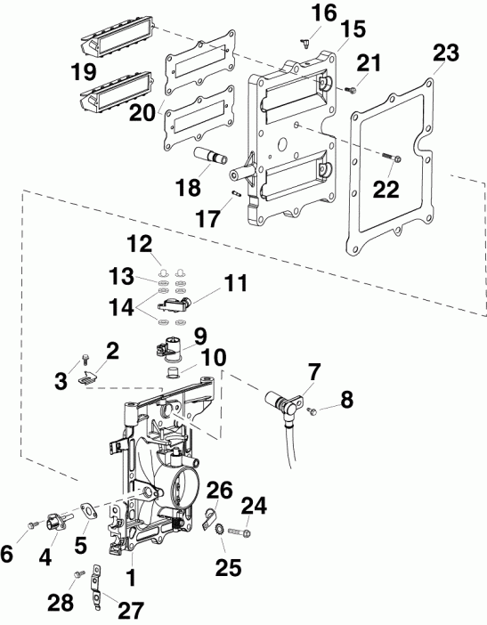  EVINRUDE E40DPLSCB  - take Manifold Assembly