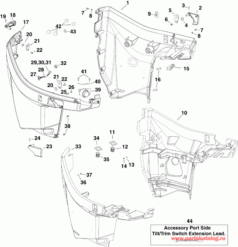  EVINRUDE E200DPXSEM  - wer Engine Cover - wer ������ ��������� (�����)