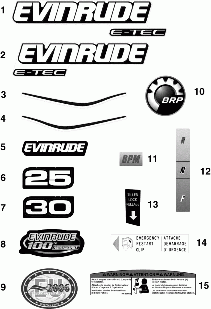  Evinrude E25DELSES  - cals / cals