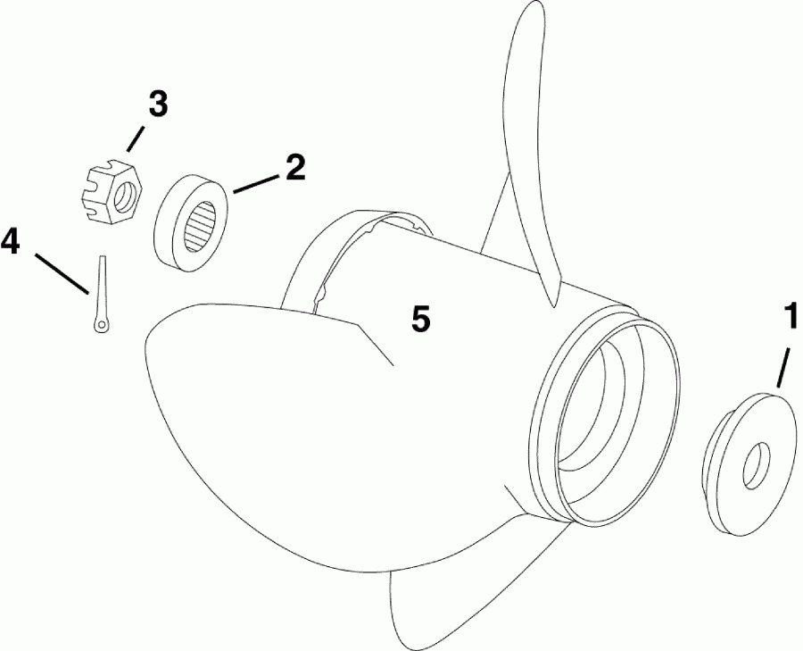  Evinrude E50DPLSEE  - opeller Hardware - opeller Hardware