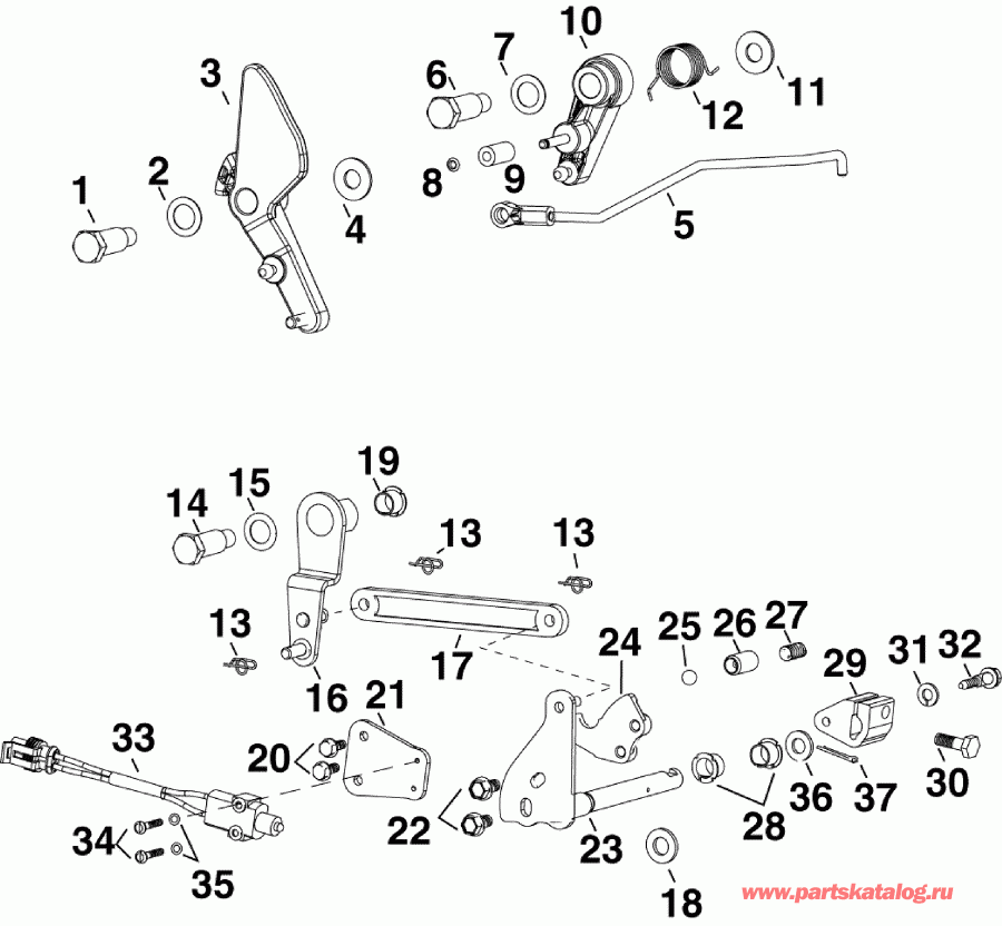  EVINRUDE E60DPLSEE  - rottle & Shift Linkage - rottle &  