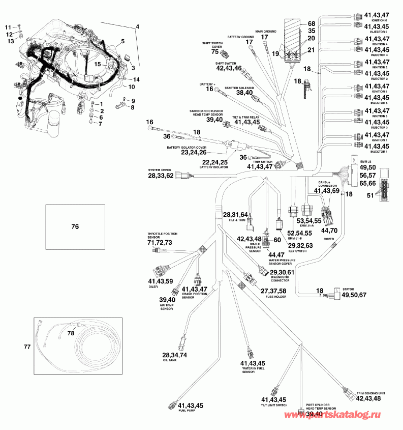  Evinrude E175DPXISF  - ectrical Harness - ectrical  