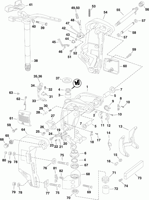 ��������� �������� ����� Evinrude E300DCZISG  - ivel ��������� - ivel Bracket