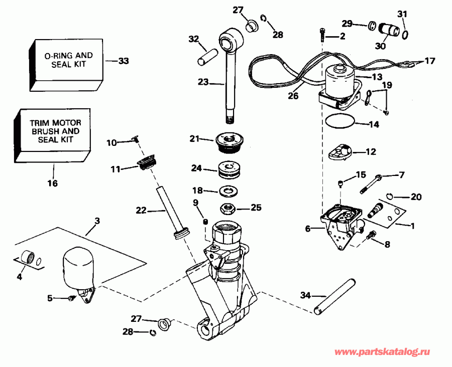    Evinrude E115SLEOC 1995  - wer Trim / tilt Hydraulic Assembly / wer Trim/tilt Hydraulic Assembly