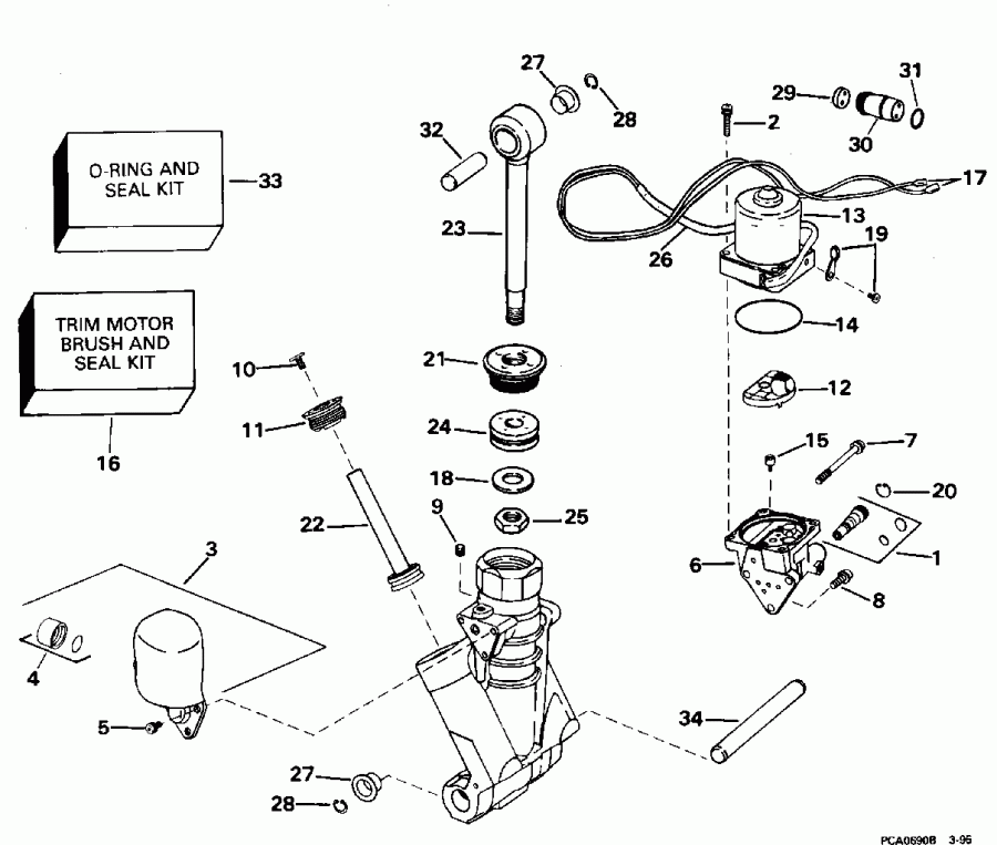  EVINRUDE E130TLEOA 1995  - wer Trim/tilt Hydraulic Assembly - wer Trim / tilt Hydraulic Assembly