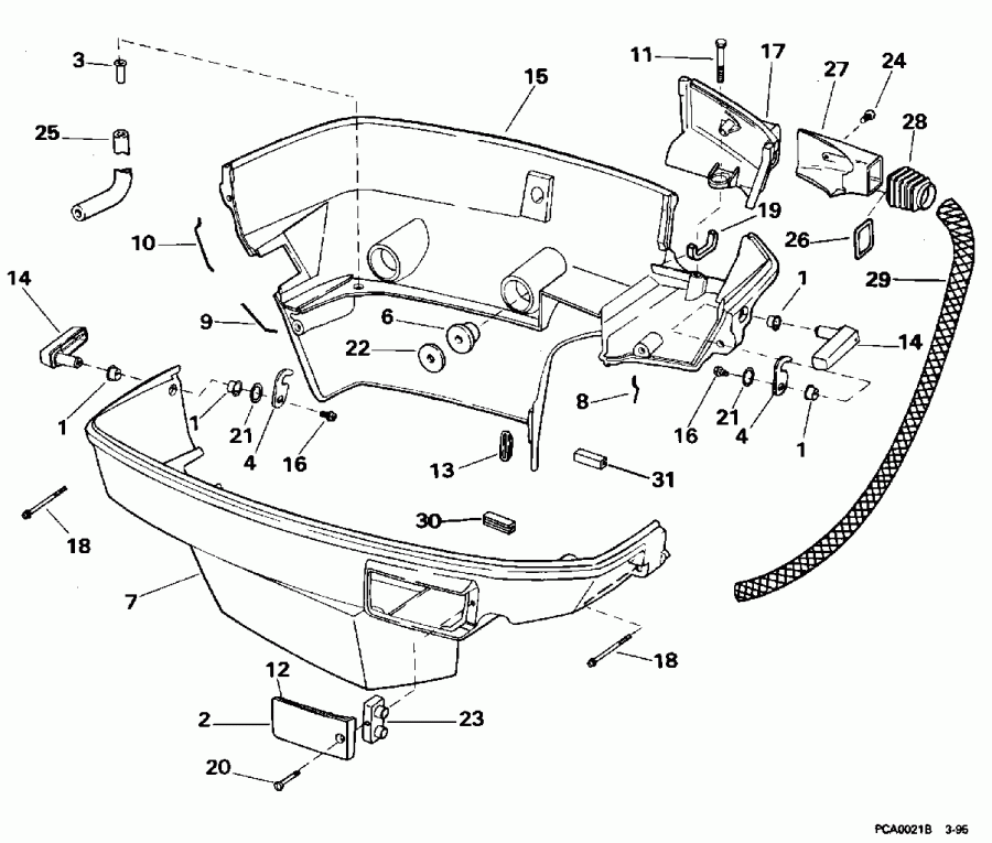 ��������� ��������� EVINRUDE E150WTXEOR 1995  - wer Engine Cover / wer ������ ��������� (�����)