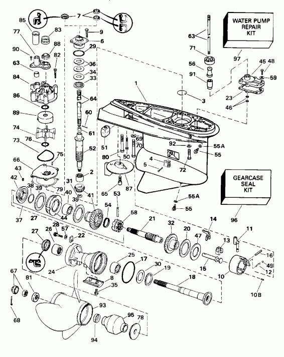 ��������� EVINRUDE E200STLEOA 1995  - �������� �������� / Counter Rotation