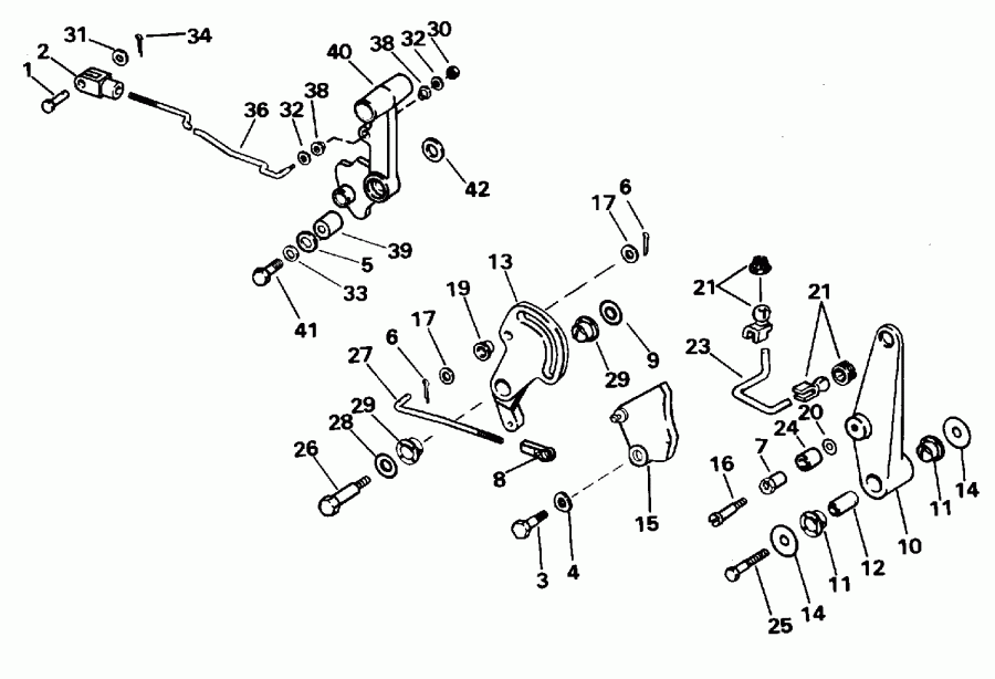    Evinrude E50TTLEOS 1995  - ift & Throttle Linkage
