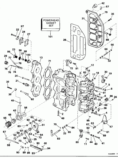   Evinrude E65WMLEOC 1995  - linder &   / linder & Crankcase