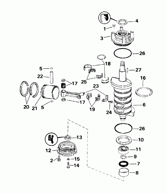    E88TSLEOC 1995  - ankshaft & Piston / ank & 