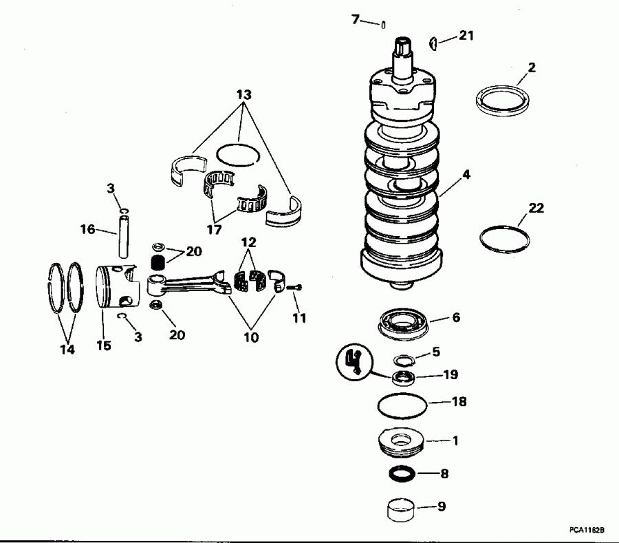    EVINRUDE E90SLEOC 1995  - ank &  / ankshaft & Piston