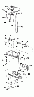    Evinrude BE15EEDS 1996  - haust Housing / haust 