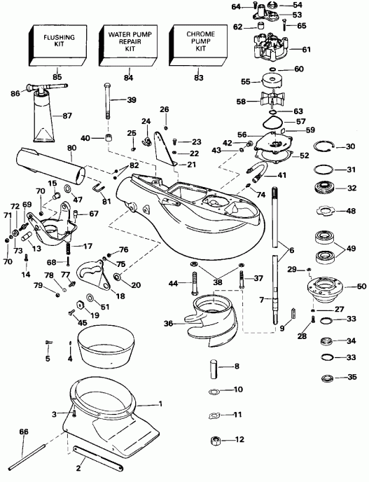  Evinrude E150GLEDB 1996  - t Drive Unit / t Drive Unit