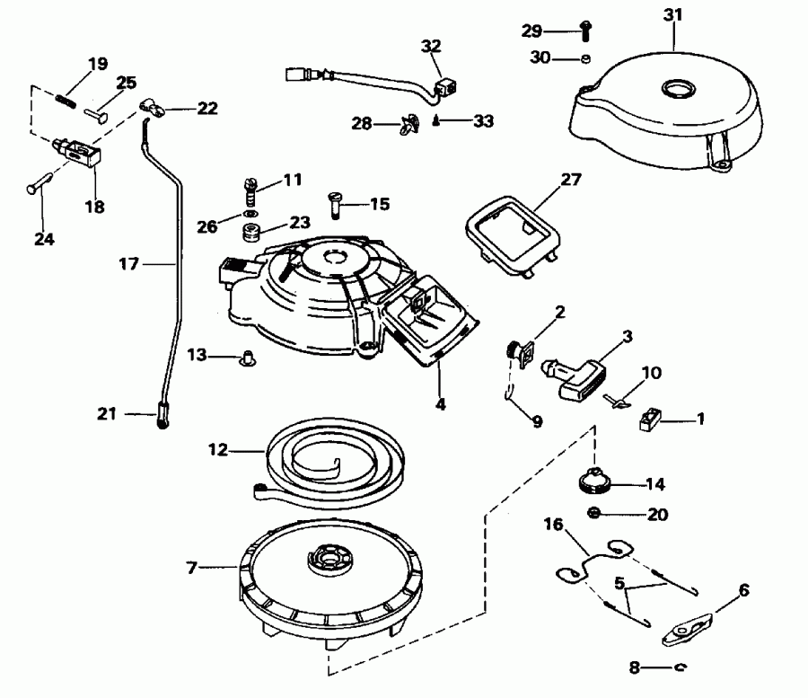  Evinrude E25RMLEDC 1996  - wind Starter - wind 