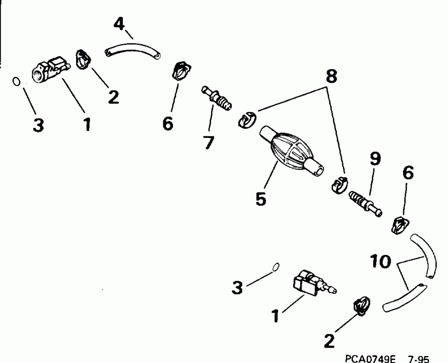 ��������� ����� Evinrude E25TELEDA 1996  - el Hose Primer Bulb 5/16 In. I.d. / el ����� ��������� ����� 5 / 16 ���� I.d.